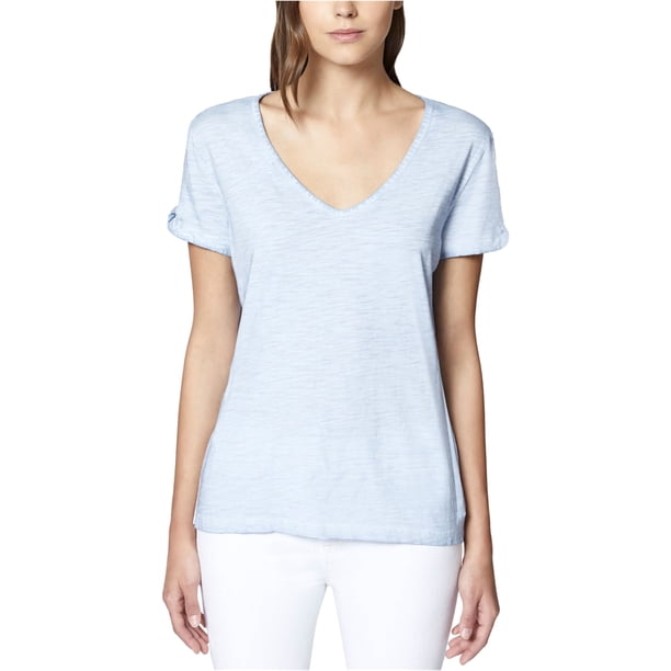 Sanctuary Clothing playera básica de manga torcida para mujer, azul, extragrande