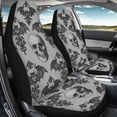 thumbnail image 4 of XYZCANDO Car Seat Covers Interior Decor Car Accessories Car Front Seat Covers Washable Anti-Slip Auto Sedan, Black-White Skull & Bat Repeat Pattern, 4 of 9