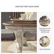 Signature Design by Ashley Realyn White and Brown Farmhouse Style Coffee Table with Storage Shelf