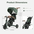 thumbnail image 3 of INFANS 9-in-1 Foldable Toddlers Tricycle, Converts Stroller to Balance Bike with Adjustable Push Handle, Canopy & Backrest, Pedal Conversion, Retractable Rear Wheels for 1-6 Years, 3 of 9