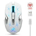 thumbnail image 1 of HXSJ T300 2.4G Wireless Mouse Ergonomic Mouse 3 Adjustable DPI Colorful Breathing Light Built-in 600mAh Lithium Battery White, 1 of 3