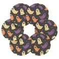 thumbnail image 7 of Yayeee 6 PCS Drink Coasters with Holder Set Woven Absorbent Round Tabletop Hot Pad, Purple Halloween Ghosts, 7 of 7