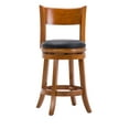 thumbnail image 4 of Boraam Palmetto 24in. High Open Back Swivel Wood Counter Stool, Fruitwood Finish, 4 of 11
