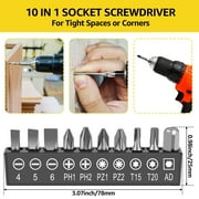 TMWEFUSC 30Pcs Flexible Drill Bit Extension Kit Quick Release Soft Shaft Screwdriver Kit with 105° Right Angle Drill Attachment 360° Rotatable Socket Adapter Extension Rod and 10 Bits