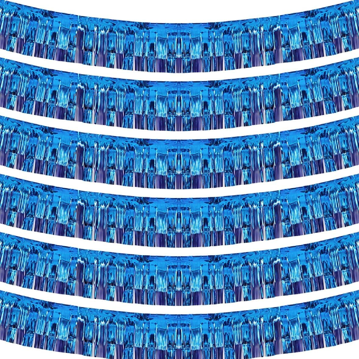 Foil Fringe Garland Pack of 6 Shiny Metallic Tinsel Banner Ideal for Parade Floats, Bridal