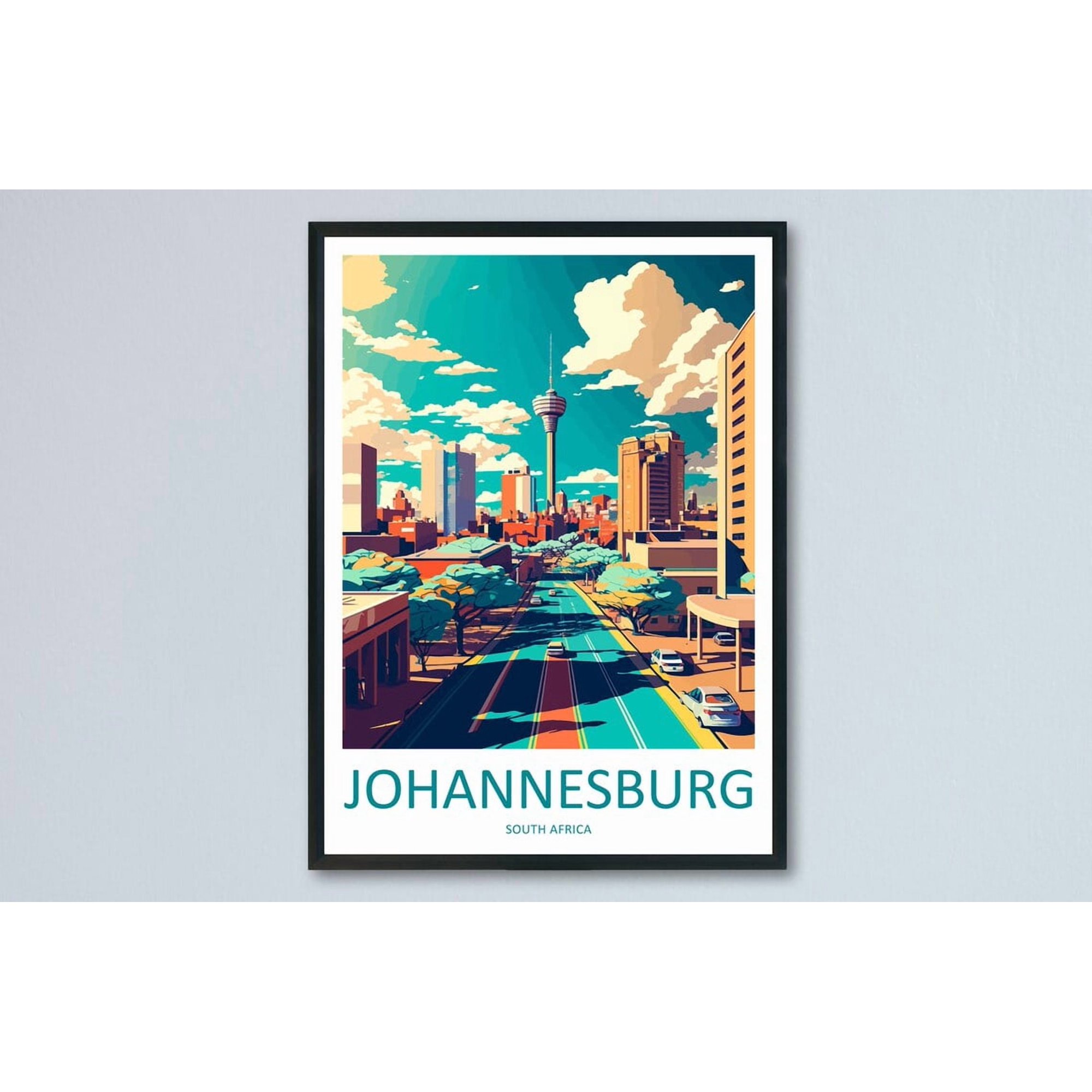 Johannesburg Travel Print Wall Art Johannesburg Wall Hanging Home Décor Johannesburg Gift Art Lovers South Africa Art Print Johannesburg Art, Poster Only