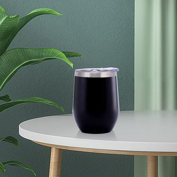 Vaso de acero inoxidable con aislamiento al vacío | Taza de viaje de 360 ml | Aislamiento de doble pared que mantiene el calor y el frío | Tapa antiderrames | Compatible con portavasos de coche |