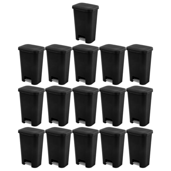 Sterilite 11.9 Gal Rectangle Étape sur Poubelle Cuisine Poubelle (16 Pack)