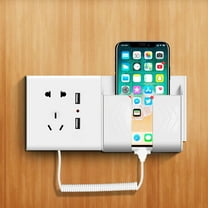 BESTONZON USB Outlet Organizer Socket Frame for Phone Hold and Charging in White