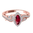 thumbnail image 2 of Mauli Jewels Marquise Shape Ruby Gemstone Engagement Rings for Women, 3/4 Carat Diamond, 14K Solid Rose Gold Wedding Rings, Gifts for Her, 2 of 3