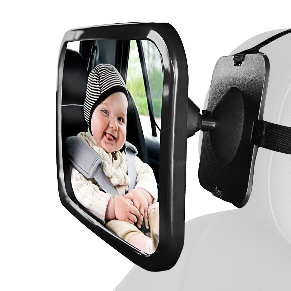 Strengthen Fixed Baby Car Mirror Essential Car Seat Acc Sturdy Bracket Mirror for Car Seat Rear Facing Clearest and Most Stable Mirror View Infant in Rear Facing Car Seat With FREE Cleaning Cloth