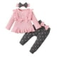 thumbnail image 1 of Odeerbi 0-2 Años Niñas San Valentín Conjuntos Rib Knit Ruffle Manga Larga Tops Pantalones Dos-Juego de Dos Piezas, 1 of 9