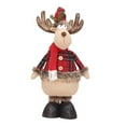 thumbnail image 4 of Muñeco de peluche de pie para recuerdo de fiesta, adornos navideños, figuritas de peluche para estante Ciervo, 4 of 9