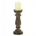 thumbnail image 2 of Home Decorative Antique-Style Wood Pillar Candle Holder - 11 inches, 2 of 2