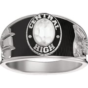 Keepsake Personalized Women's Oval Class Ring available in Valadium Metals, Silver Plus and Yellow and White Gold