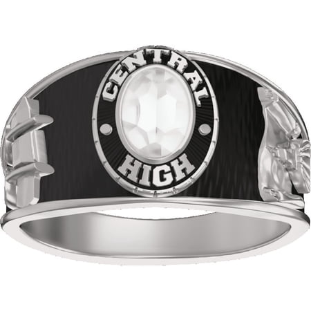 Keepsake Personalized Women's Oval Class Ring available in Valadium Metals, Silver Plus and Yellow and White Gold