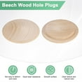 thumbnail image 2 of Uxcell 25-Pack Wood Plugs for Screw Holes, 45 x 35mm Beech Button Wood Top Plugs Flat Head Decorative Wooden Cover, 2 of 6