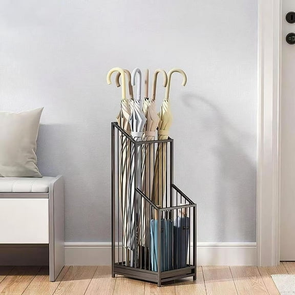 Umbrella Holder for Entryway - Metal Storage Stand with Decorative Design, Perfect for Home, Office, and Hotel Entryways