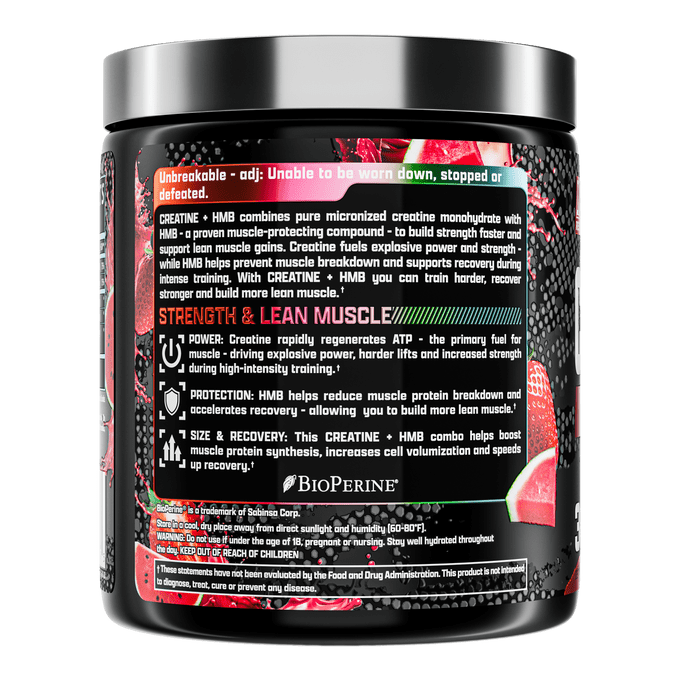 Nutrex Research Creatine + HMB Strawberry Watermelon 5g Creatine, 1.5g HMB Strength & Lean Muscle Formula 30 Servings