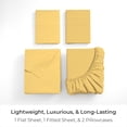 thumbnail image 3 of Mellanni Sheet Set Luxury Brushed Microfiber, Deep Pocket Sheet, 4 Piece California King Yellow, 3 of 7