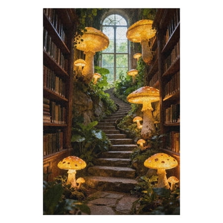 Magical Forest Theme 1000 Piece Jigsaw Puzzles for Adults Glowing Mushroom Scene Art Puzzle Colorful DIY Puzzles for Home Decoration Gifts Family Puzzle Perfect for Game Nights 30x20 Inches