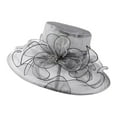 thumbnail image 4 of Womens Summer Dress Hat Wide Leaf Flower Bridal Shower Hat Sun Hats Beach Hat Cowboy Hat for Women Cute Fall Hats for Women Women Floppy Hats for Summer Pool Caps for Women Women Fashion Visor Cute, 4 of 4