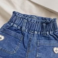 thumbnail image 5 of Girls' Denim Shorts with Elastic Waist & Heart Pockets, No Button Pull-On Shorts for Kids to 8 Years, Soft Blue Cotton Summer Play Shorts,Size 3-4T, 5 of 5