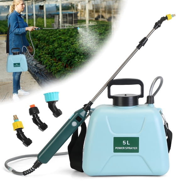 iMounTEK 5L Electric Sprayer with 3 Nozzles for Gardening, Portable Water Sprayer with Rechargeable Handle Telescopic Wand