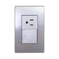 thumbnail image 1 of Placa Armada Apagador y Contacto Set 2PZ Cordoba Acero Inoxidable Sanelec 4632, 1 of 5