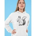 thumbnail image 2 of Beautiful Squirrel Drawing Hoodie Women -Image by Shutterstock, Female Large, 2 of 4