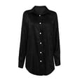thumbnail image 4 of Ounisa Women's Metallic Button Down Shirt Sparkly Long Sleeve Front Pocket Party Night Holiday Long Blouse Top, 4 of 7