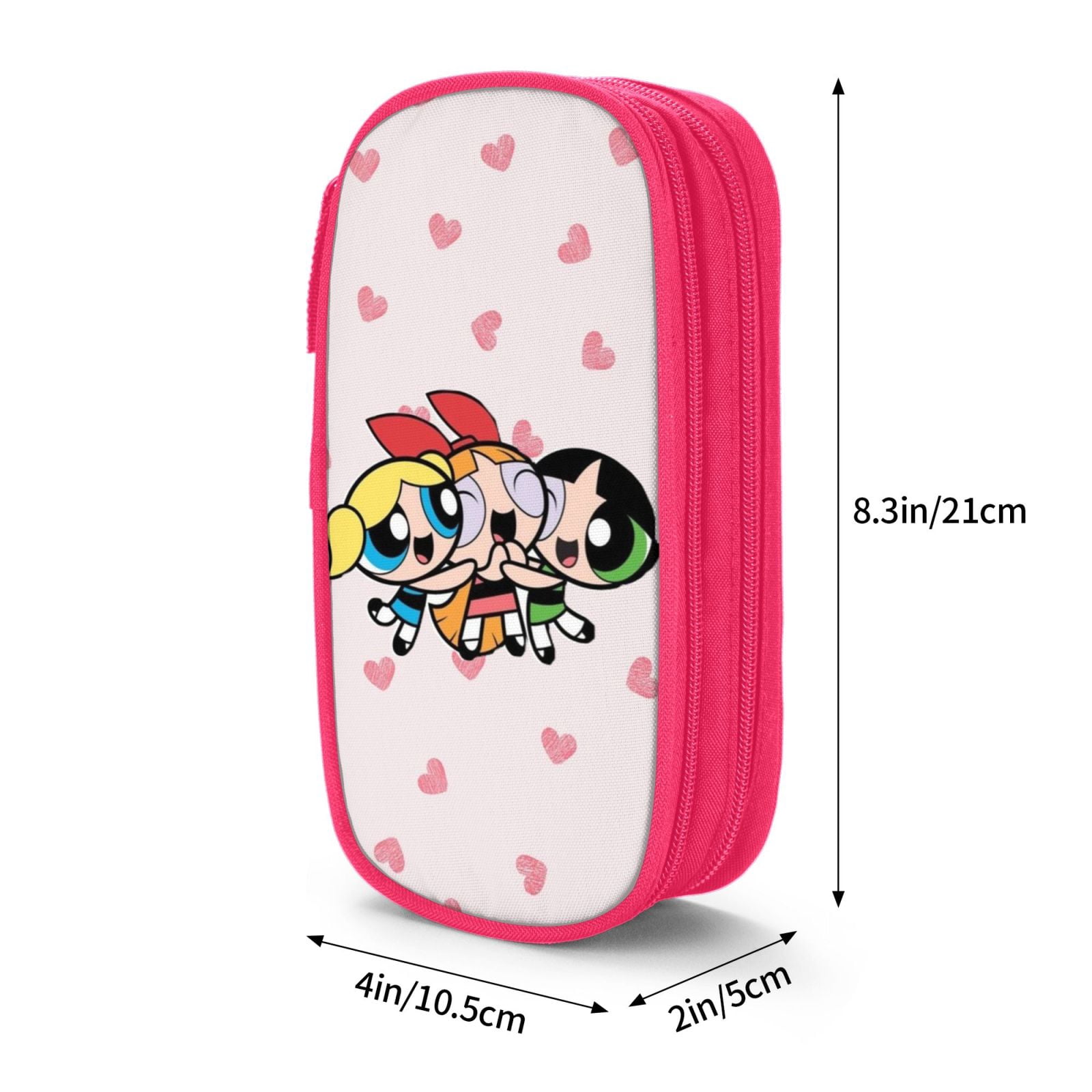 The Powerpuff Gi-rls Pencil Case Large Capacity Pencil Pouch Pen Bag Office Stationery Organizer Travel Makeup Bag Pink