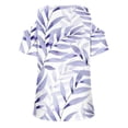 thumbnail image 4 of ALLLIST Purple Womens Tops Summer V-Neck Short Sleeve Graphic Hollow Cold Shoulder T-Shirts Spring Blouse M, 4 of 4