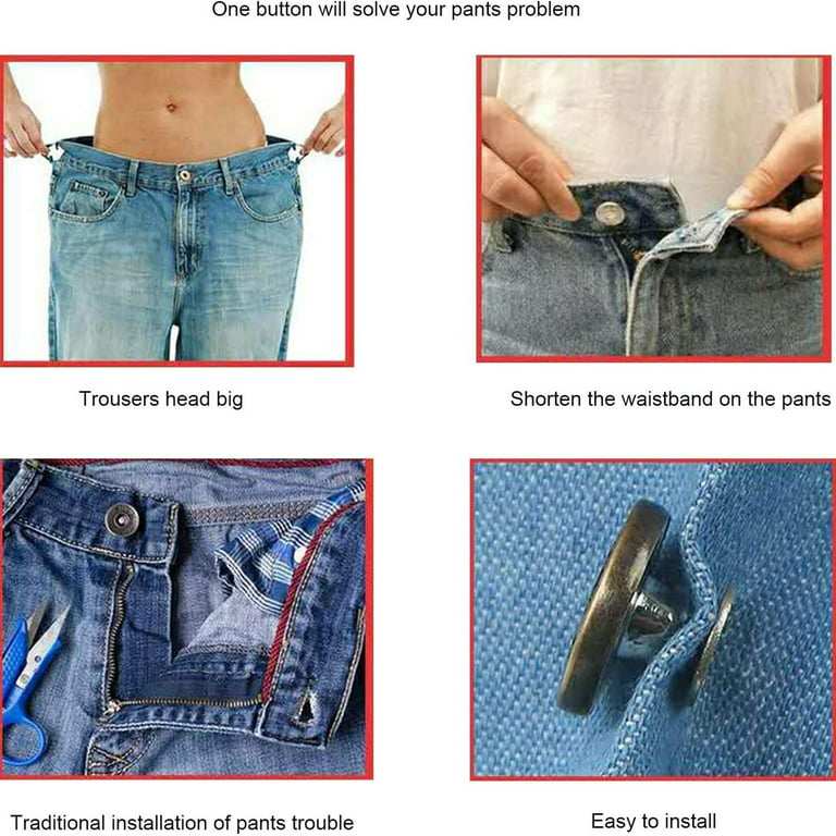 2pcs Denim Buttons For Jeans, Extender Button, Detachable, No Sew
