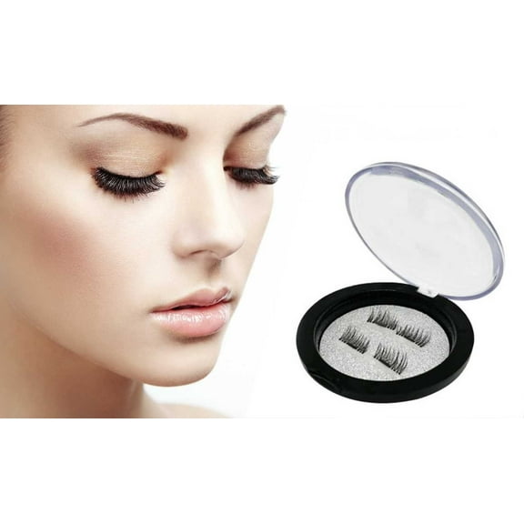 Ultra-Thin Magnetic False 3D Eyelashes 4 piece, Reusable and Easy to Apply, Dual Magnet System
