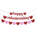 thumbnail image 2 of CxhicLuv Valentine's Day Hanging Garland, Red Heart Banner for Fireplace Mantle & Room Decor, Glittery Happy Valentine's Day Party Decoration, Indoor & Outdoor Holiday Garland, 2 of 6