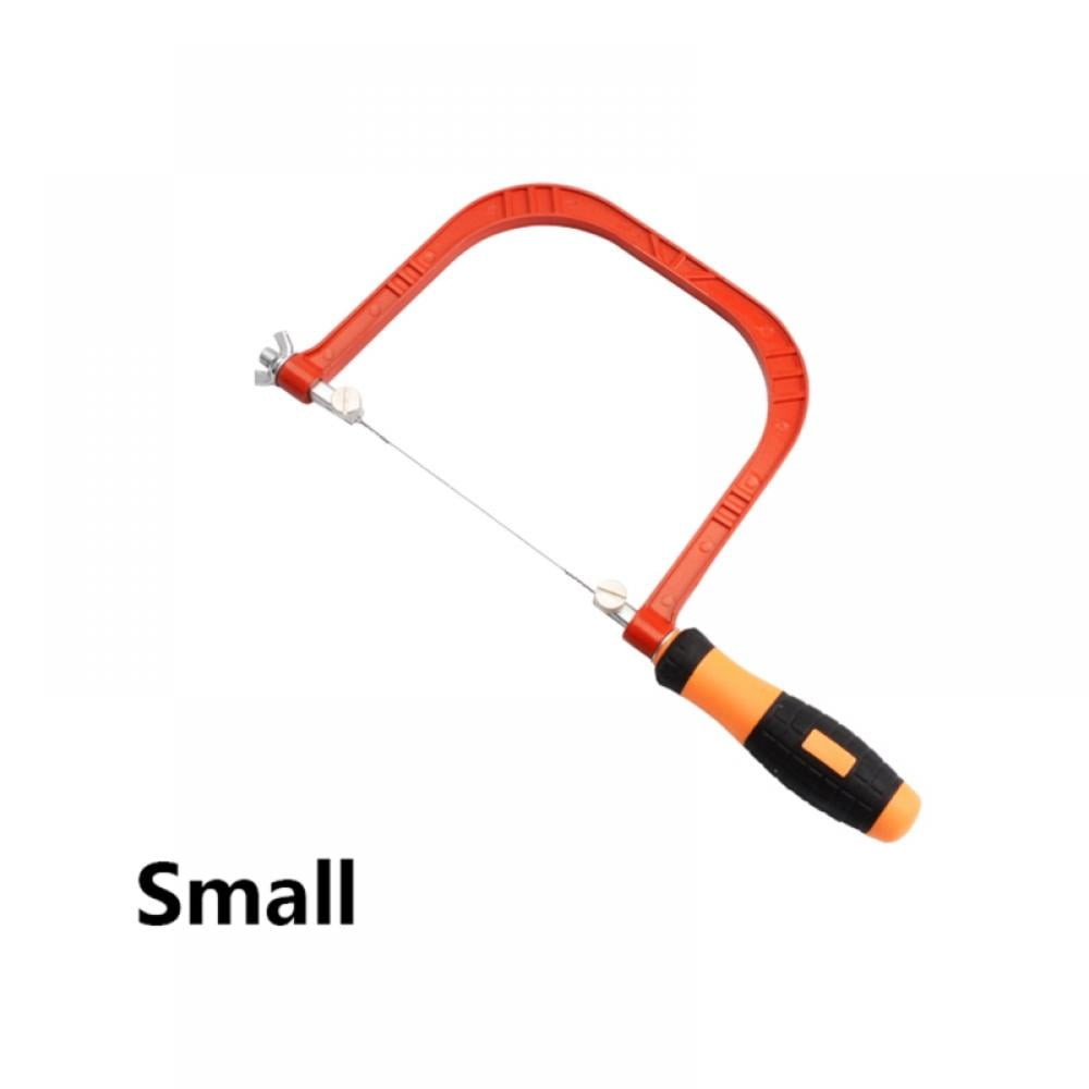 Hand Coping Saw for Wood Mini Adjustable for DIY Craft Wood Woodworking, Size: Small, Orange