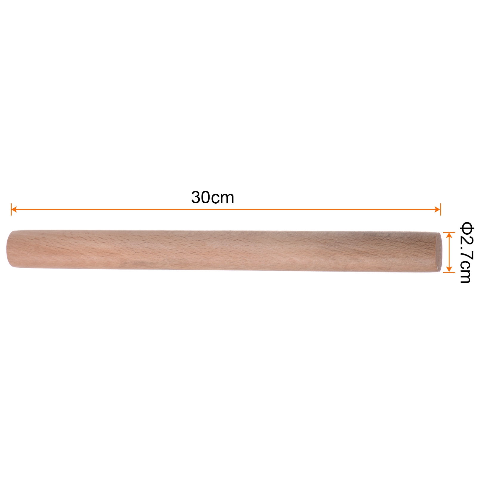 Unique Bargains Cylindrical Beech Wood Rolling Pin for Baking and Cooking 11.8"x1.1"