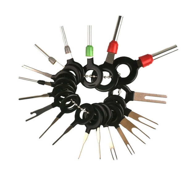 Eigraketly Juego de herramientas para quitar terminales de coche de 18/11/8 Uds. De acero inoxidable para coche, extractor de pasadores, accesorios de Artesanía 18 piezas Eigraketly GJ2813-01B