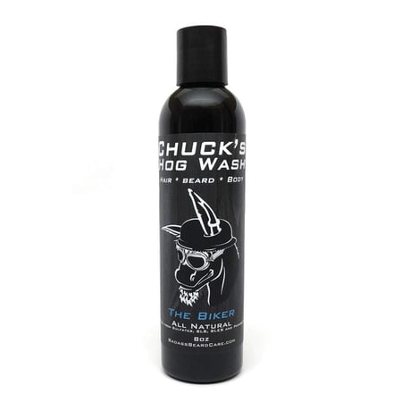 Chuck's Hog Wash - All Natural Beard and Body Wash - The Biker Scent, 8 oz - Leaves Your Beard Softer than its Ever Been and is Suitable for Daily Use