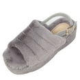 thumbnail image 1 of Liliana Women's Open Toe Fuzzy Slingback Platform Wedge, 1 of 5