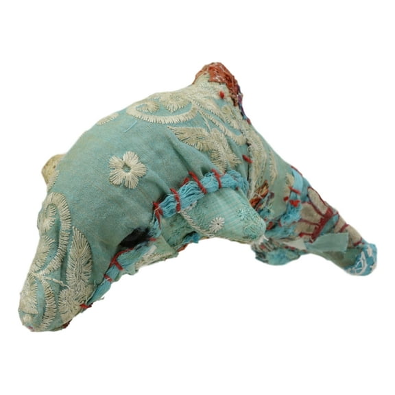 Marine Bottlenose Dolphin Hand Crafted Paper Mache Colorful Sari Fabric Figurine