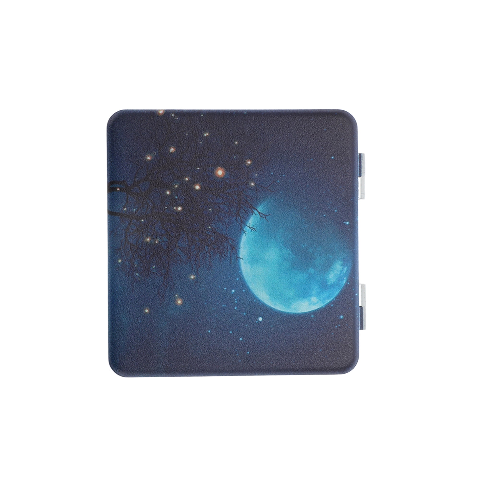 Unique Bargains 1 Pc Big Full Moon Makeup Mirror for Travel Vacation Navy Blue