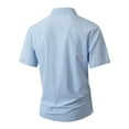 thumbnail image 5 of LTTVQM Men's 2026 Casual Button Down Short Sleeve Shirts Summer Beach Wedding Shirt Vacation Cotton Shirts Light Blue XL, 5 of 9