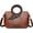 Brown, variant on Satchel Bag for Women Crocodile-Embossed Pattern Handbag Ring Top Handle Shoulder Bag Embossed Leather Tote Purse