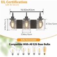 thumbnail image 5 of Bathroom Vanity Light 3 Lights Black Vanity Lighting Fixture over Mirror Light with Clear Glass Shades for Hallway, Kitchen, Living Room, Bedroom, 5 of 6
