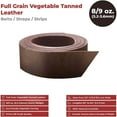 thumbnail image 2 of ELW Vegetable Tanned 8-9 oz. 3.2-3.6mm Distressed Brown Straps, Belts, Strips 2-3/4"x60" 6.9x152cm - Full Grain Veg Tan Leather Cowhide Heavy DIY Craft - Holsters, Belt Blanks, Furniture, Stamping, 2 of 7