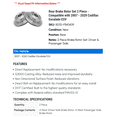thumbnail image 2 of Rear Brake Rotor Set 2 Piece - Compatible with 2007 - 2020 Cadillac Escalade ESV 2008 2009 2010 2011 2012 2013 2014 2015 2016 2017 2018 2019, 2 of 2