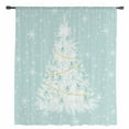 thumbnail image 2 of Teal Green Christmas Tree Semi Sheer Curtains Drapes for Living Room, Bedroom, French Doors Window 84 Inches Long, Balls Snowflake Xmas Tree Rod Pocket Chiffon Curtain Drapery Voile Draperies Panel, 2 of 6