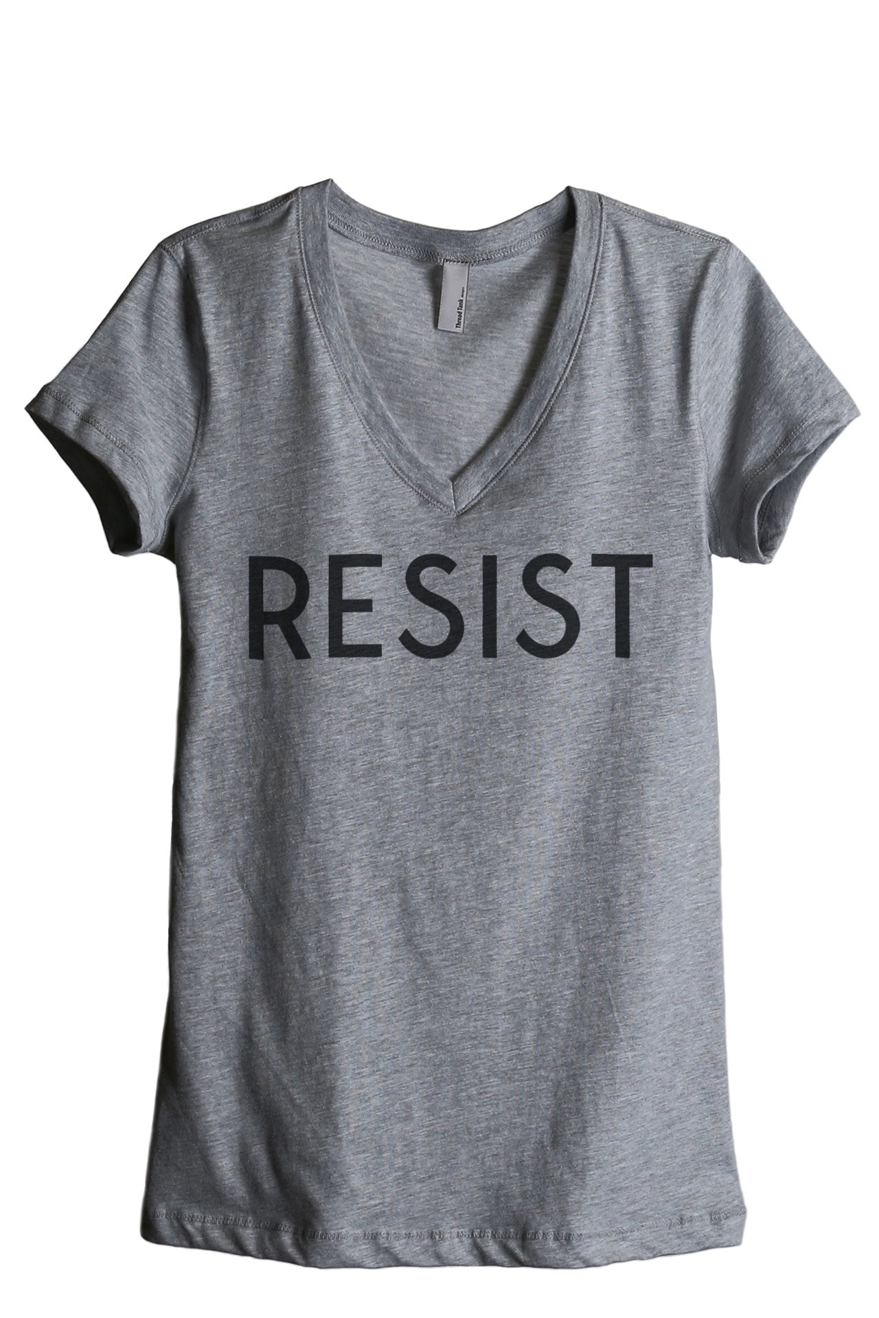 Thread Tank Resist Women's Relaxed V-Neck T-Shirt Tee Heather Grey X ...
